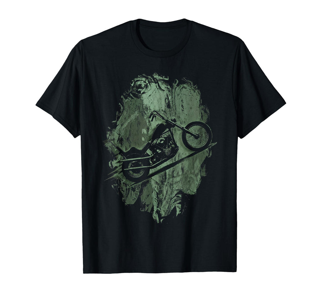 Chopper Motorcycle Grunge Biker T-Shirt - Casual Everyday Wear Unisex - T-Shirt, Sweatshirt, Hoodie
