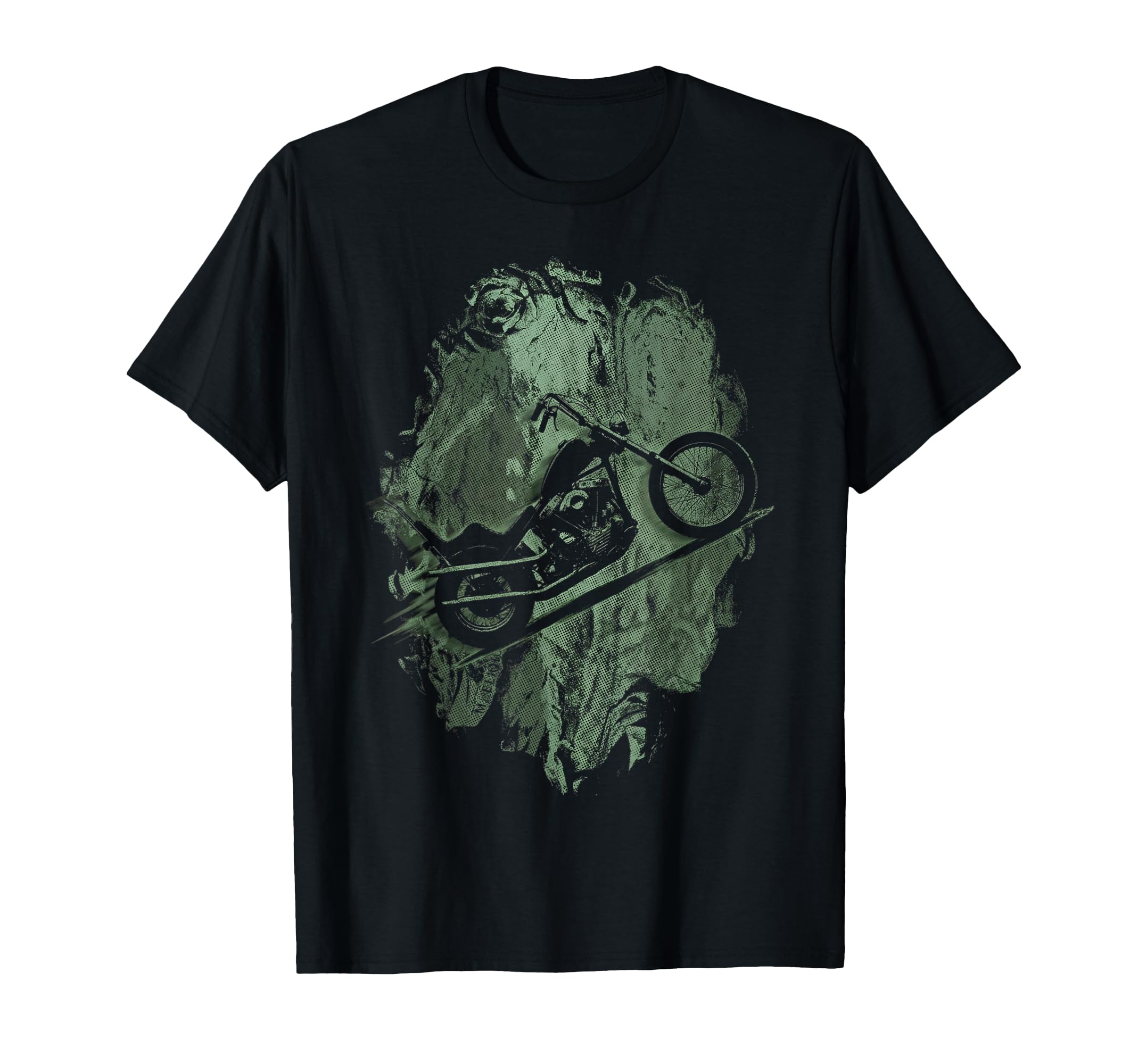 Chopper Motorcycle Grunge Biker T-Shirt - Casual Everyday Wear Unisex - T-Shirt, Sweatshirt, Hoodie