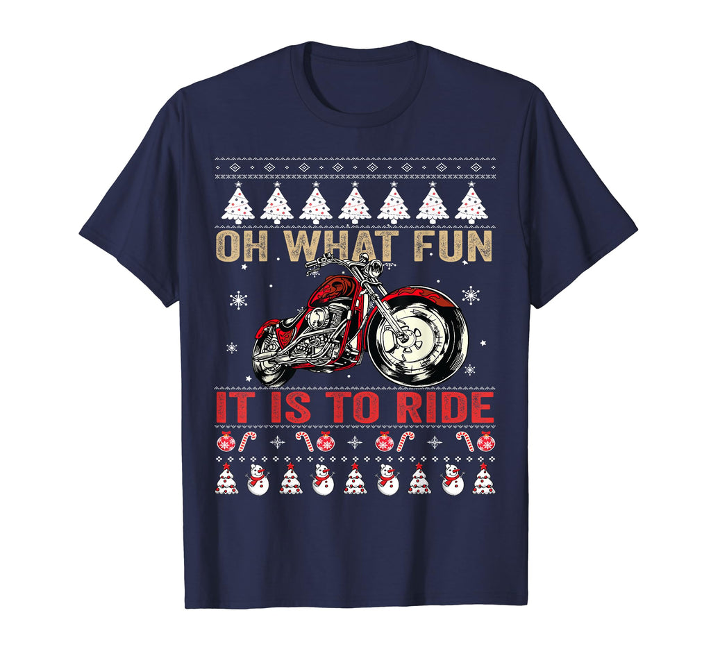 Oh What Fun Motorcycle Ugly T-Shirt - Unique Graphic for Adults - T-Shirt, Sweatshirt, Hoodie