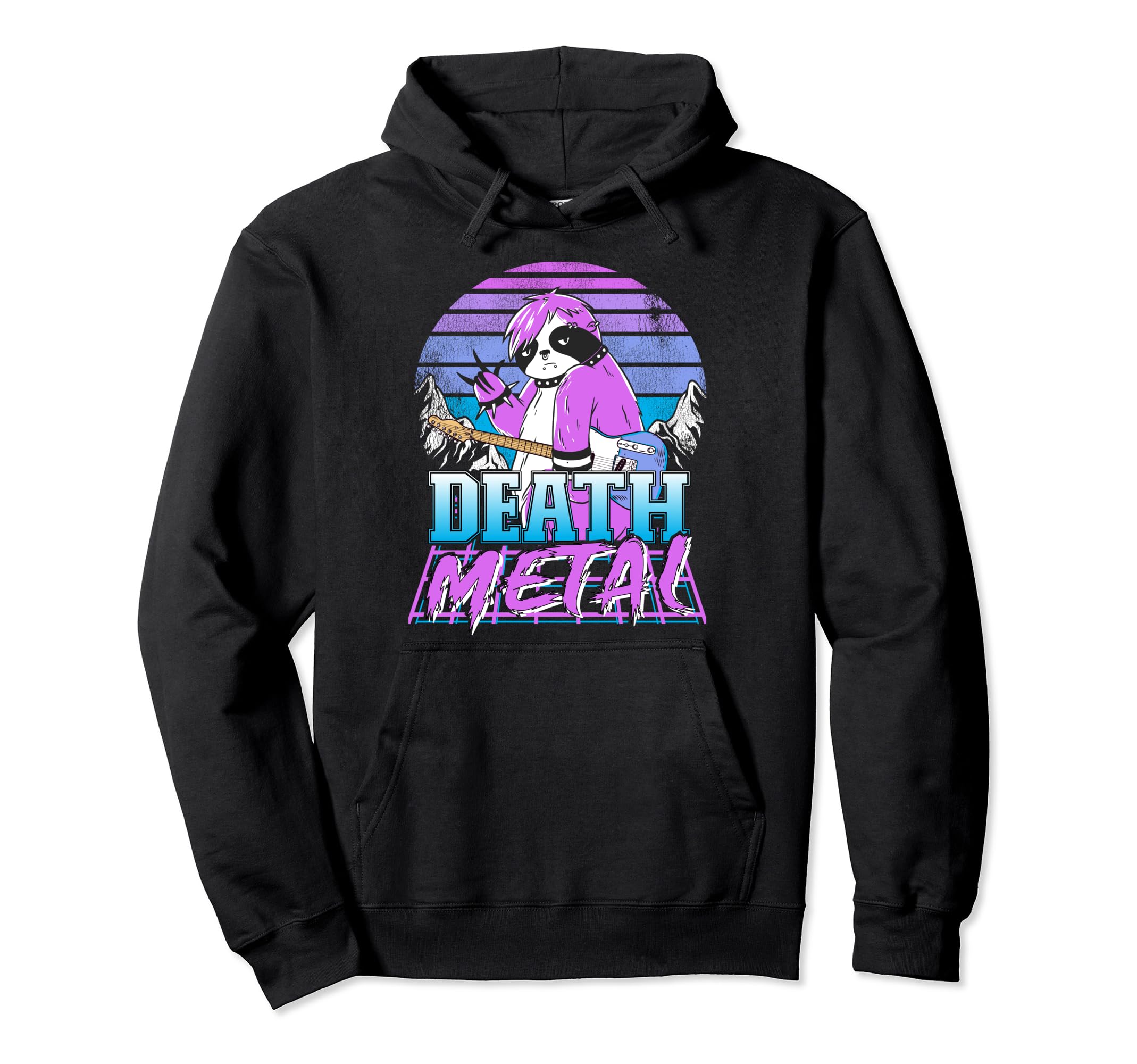 Retrowave Pastel Goth Sloth 80S Hoodie - Streetwear Style Men Women - T-Shirt, Sweatshirt, Hoodie