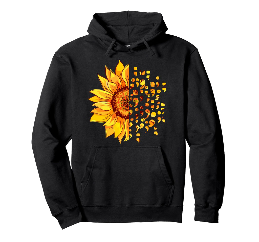 Suicide Awareness Semicolon Depression Hoodie - Graphic Print Unisex - T-Shirt, Sweatshirt, Hoodie