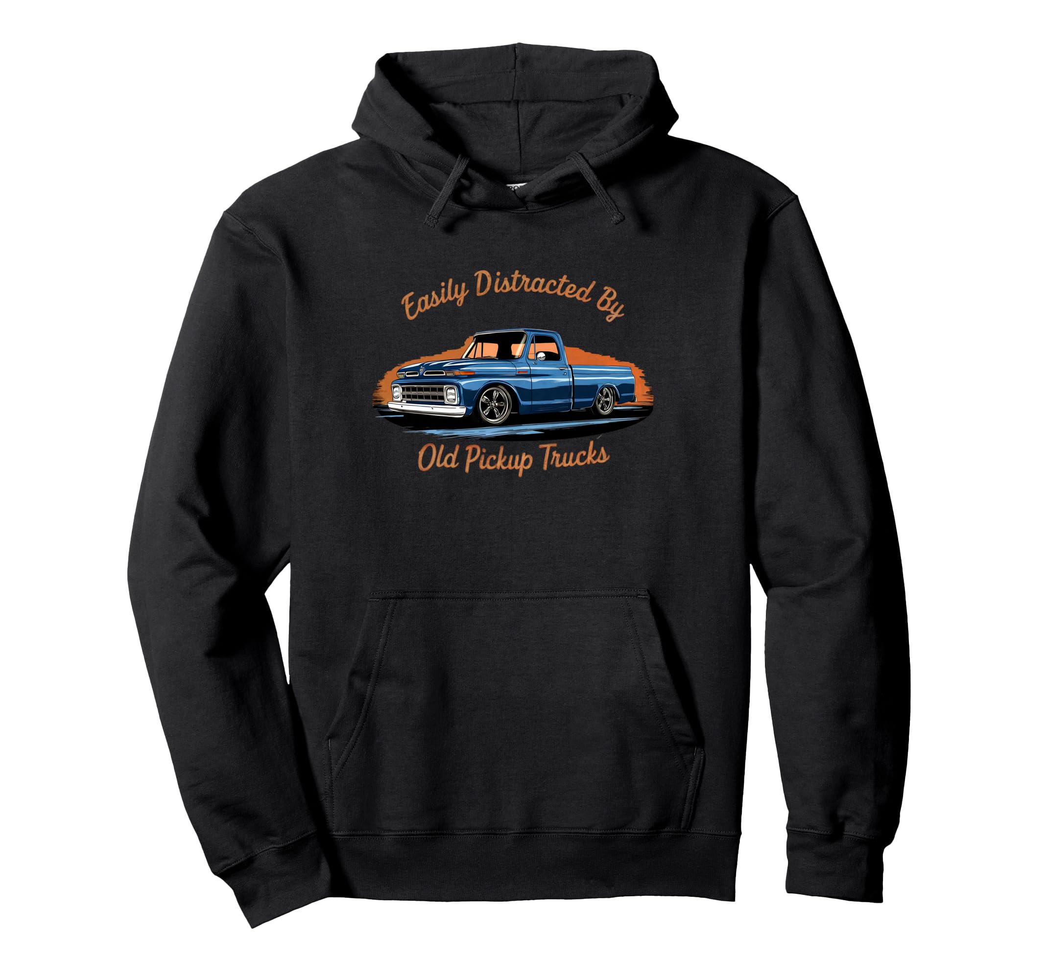 Truck Lovers Easily Distracted Old Hoodie - Aesthetic Graphic for Adults - T-Shirt, Sweatshirt, Hoodie