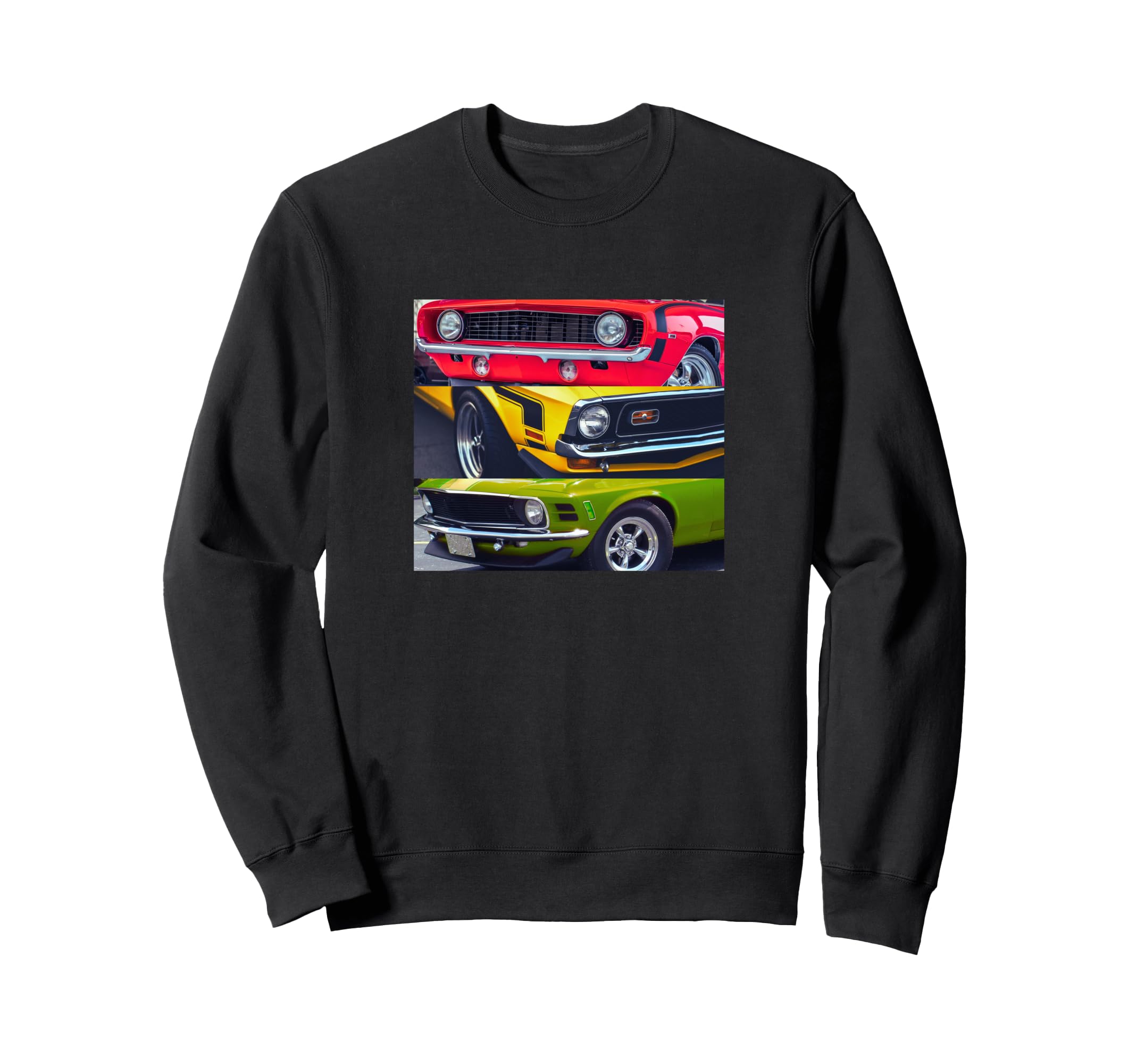 American Muscle Cars Front Collage Sweatshirt - Novelty Apparel Unisex - T-Shirt, Sweatshirt, Hoodie