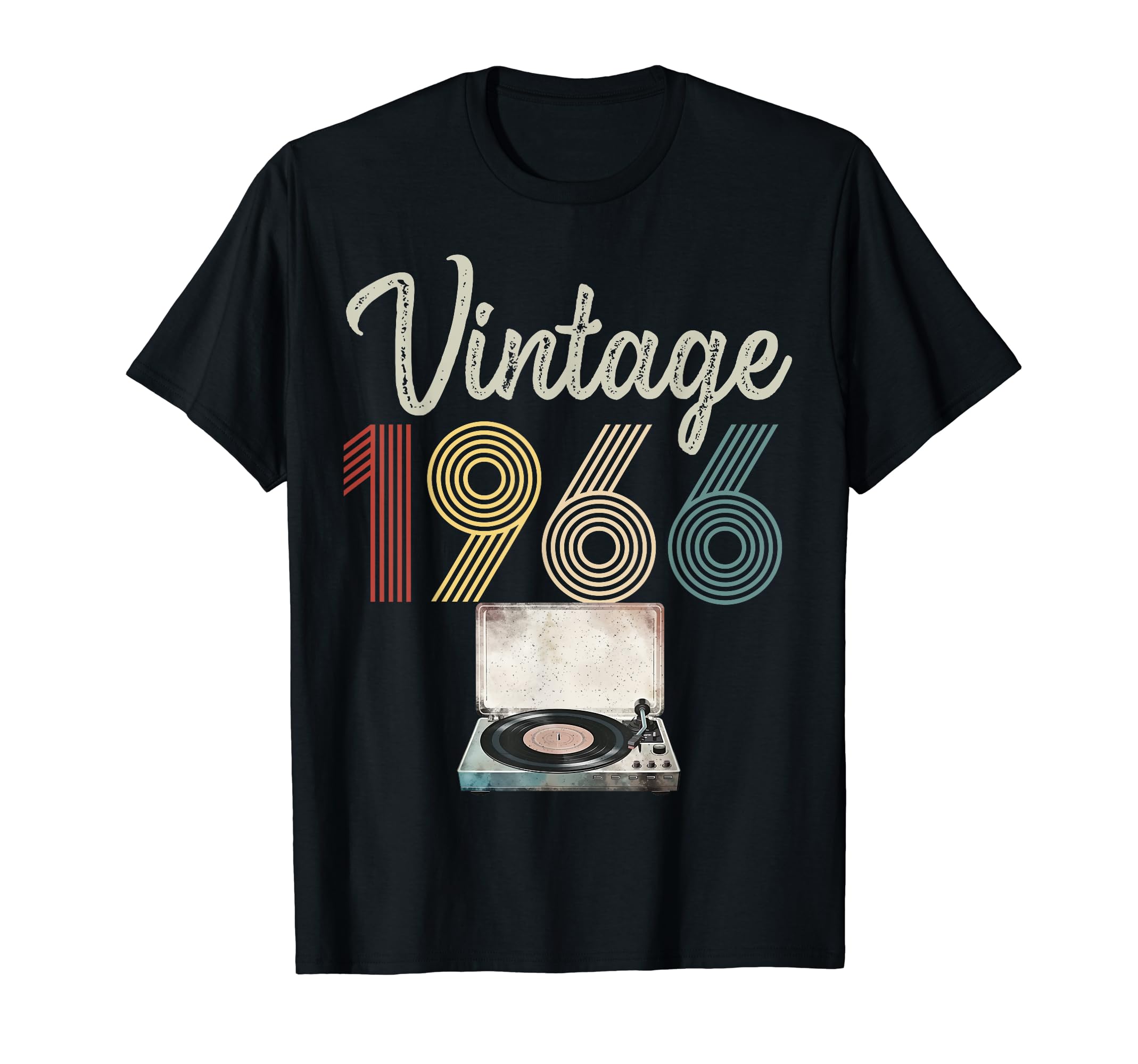 1966 Born 1966 Vinyl Record Player Birthday T-Shirt - Graphic Print Unisex - T-Shirt, Sweatshirt, Hoodie