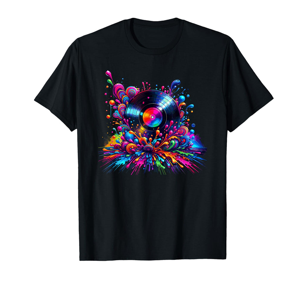 Splash Art Vinyl Disc Record Player T-Shirt - Custom Art Print for Adults - T-Shirt, Sweatshirt, Hoodie