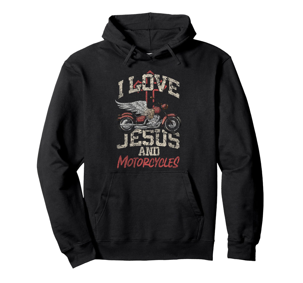 Motorcycle Biker Jesus Faith Christian Hoodie - Fun Novelty Design Unisex - T-Shirt, Sweatshirt, Hoodie