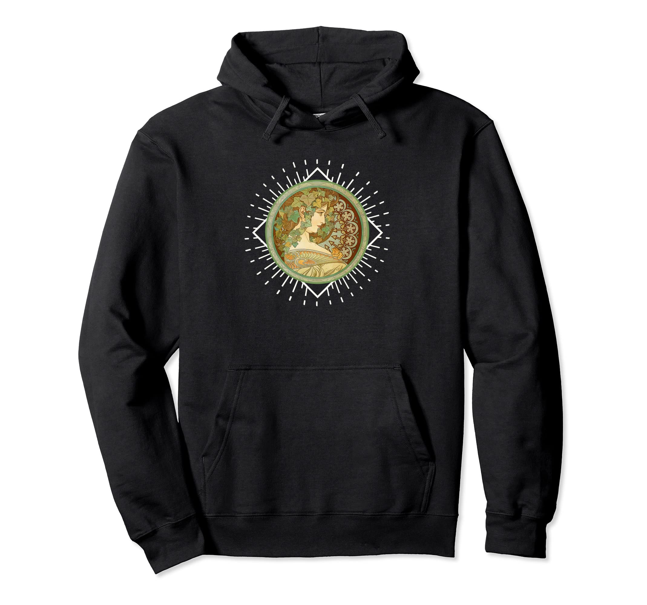 Lady Art Nouveau Hoodie - Minimalist Print Unisex - T-Shirt, Sweatshirt, Hoodie