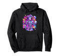 Futuristic Jester Synthwave Cityscape 80S Hoodie - Streetwear Style Unisex - T-Shirt, Sweatshirt, Hoodie