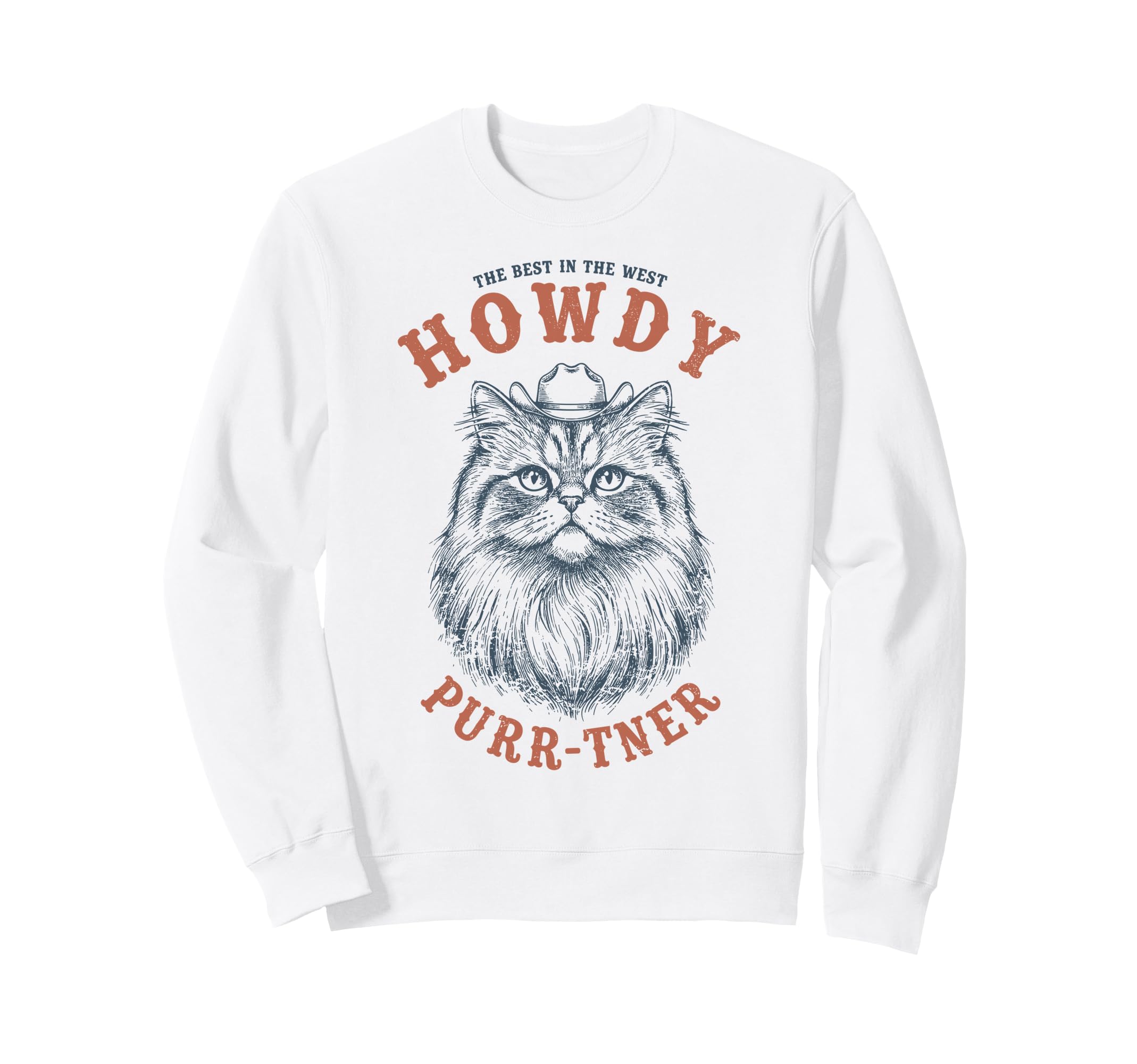 Western Cat Purrner Best West Sweatshirt - Aesthetic Graphic for Adults - T-Shirt, Sweatshirt, Hoodie