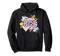 Distressed Totally Rad 80S Costume Hoodie - Novelty Apparel for Adults - T-Shirt, Sweatshirt, Hoodie