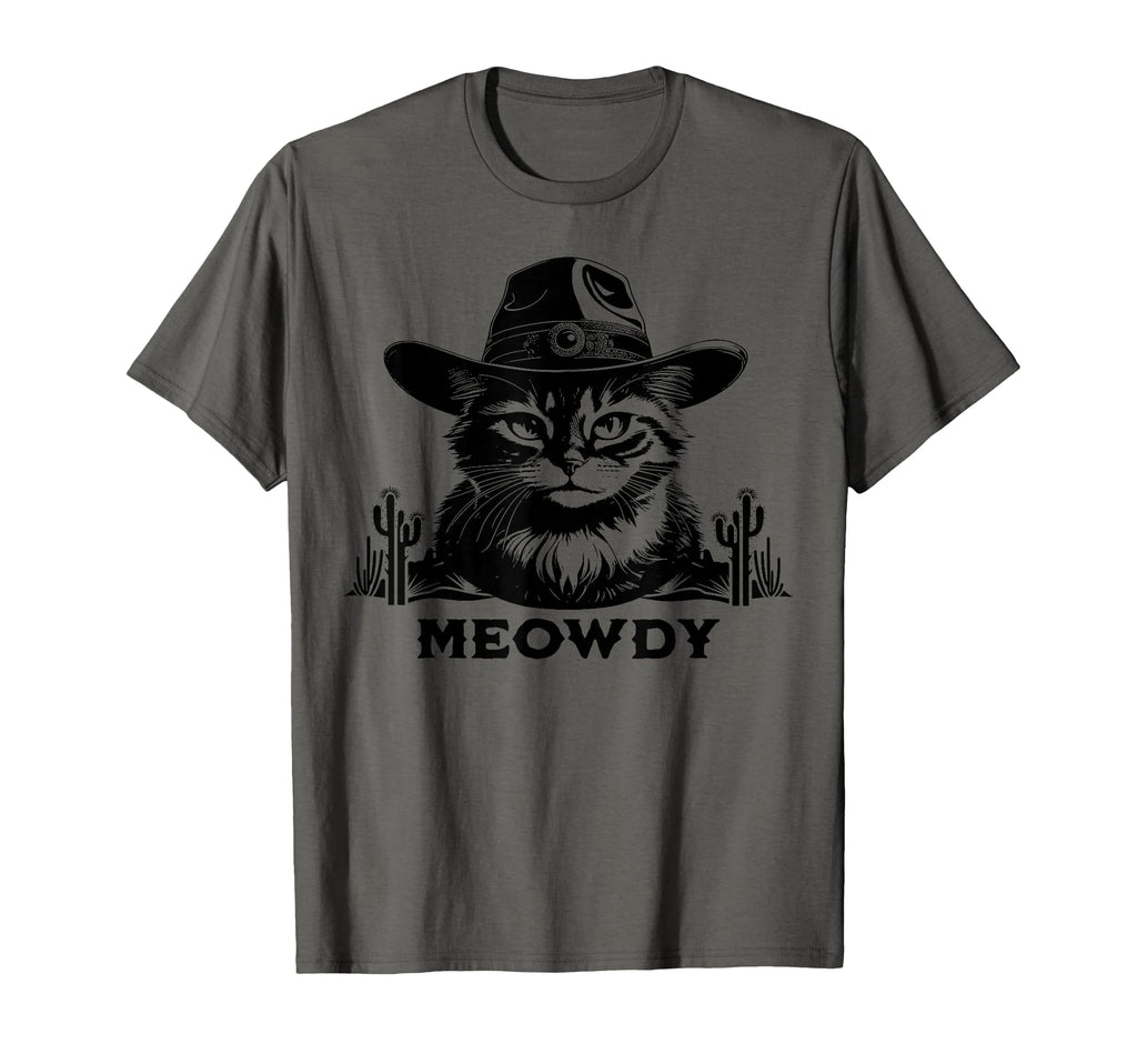 Meowdy Cat Cowboy Funny Country Cat T-Shirt - Custom Art Print for Adults - T-Shirt, Sweatshirt, Hoodie