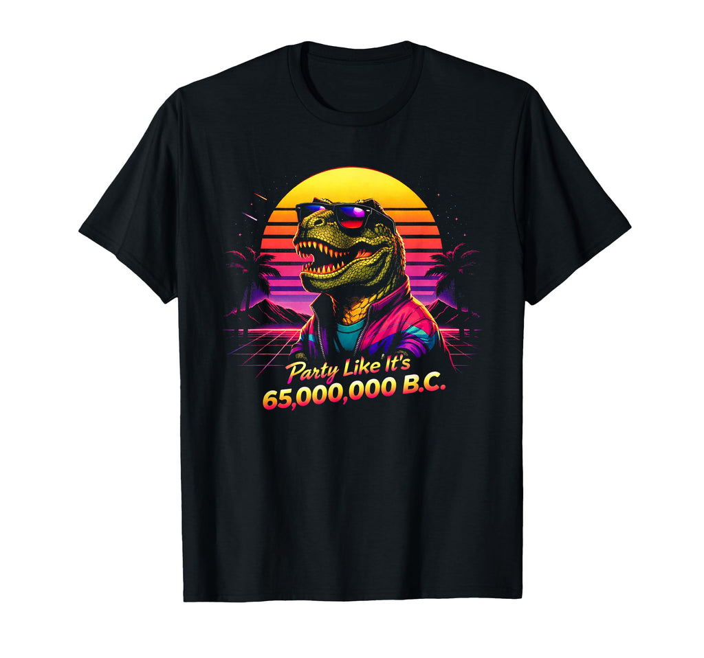 80S Synthwave T Rex Funny Tyrannosaurus T-Shirt - Graphic Print for Adults - T-Shirt, Sweatshirt, Hoodie