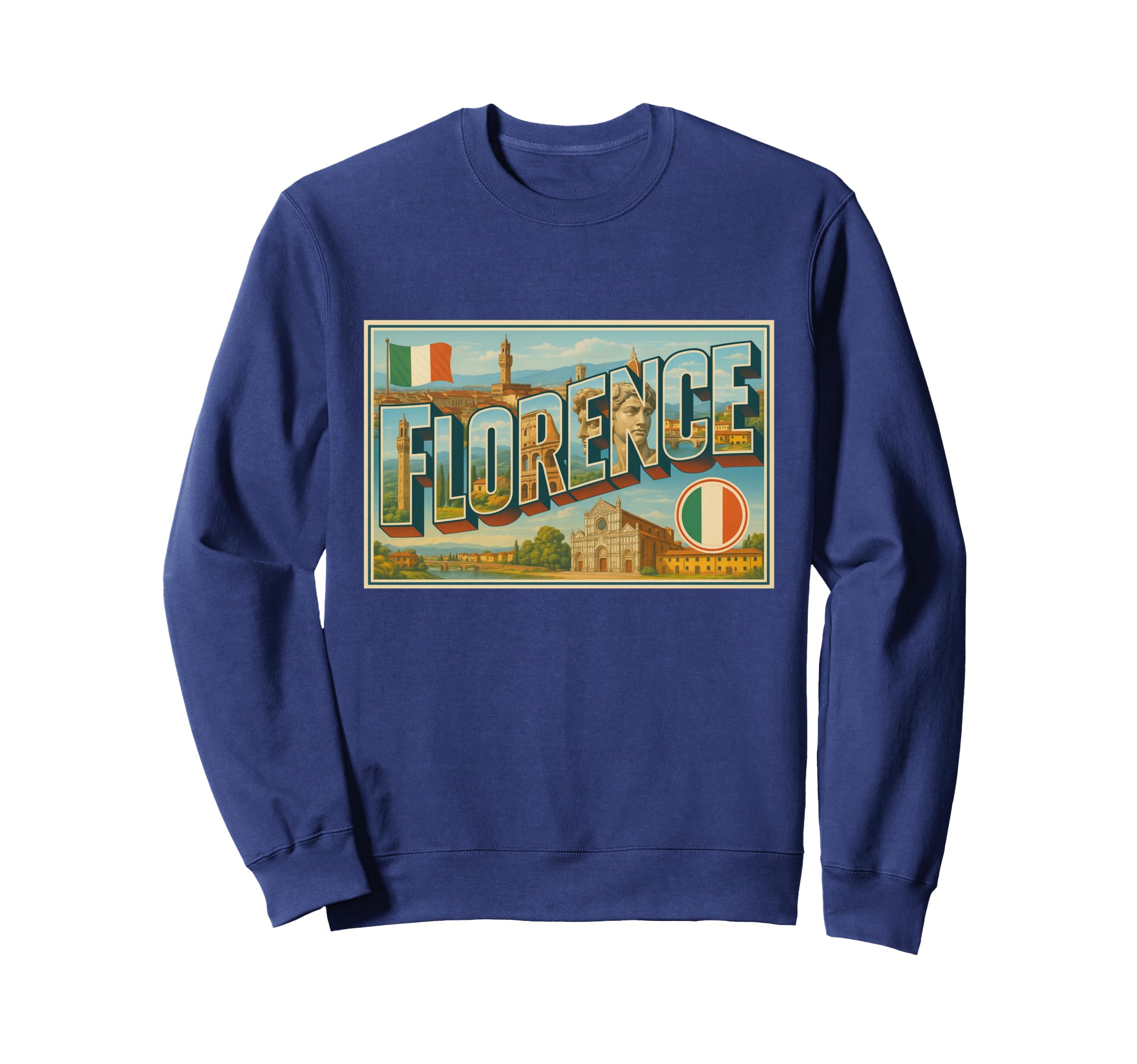 Florence Italy 50S Travel Art Sweatshirt - Aesthetic Graphic for Adults - T-Shirt, Sweatshirt, Hoodie