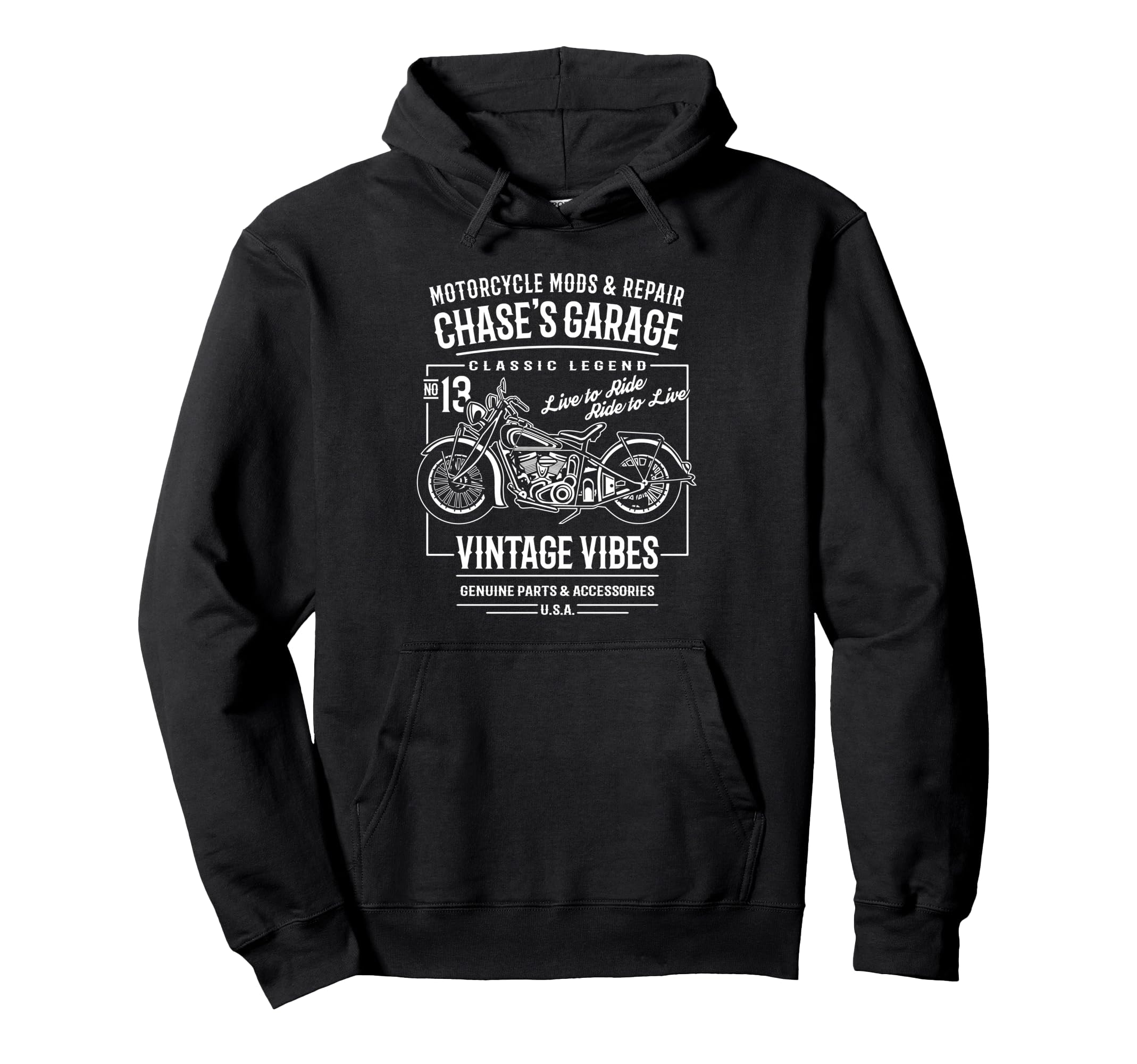 Chases Garage Motorcycle Name Chase Hoodie - Unique Graphic Unisex - T-Shirt, Sweatshirt, Hoodie