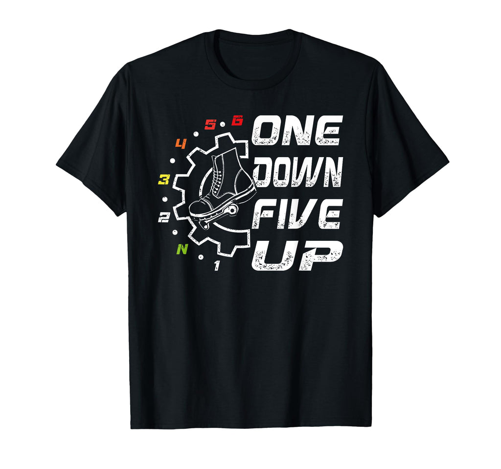 1 Down 5 Up Motorcycle Shift Pattern T-Shirt - Unique Graphic for Adults - T-Shirt, Sweatshirt, Hoodie