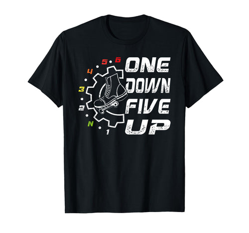 1 Down 5 Up Motorcycle Shift Pattern T-Shirt - Unique Graphic for Adults - T-Shirt, Sweatshirt, Hoodie