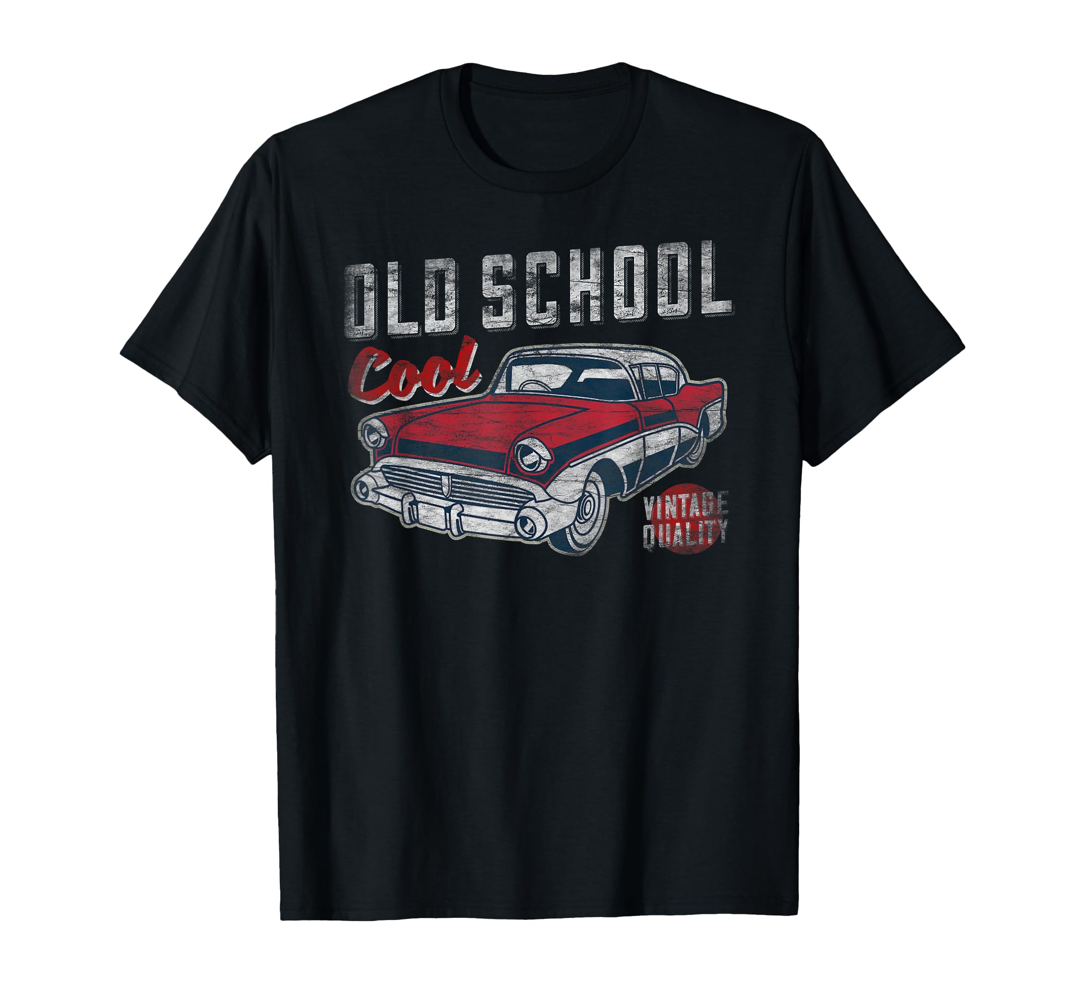 Old School 50S Car Birthday Fathers T-Shirt - Aesthetic Graphic for Adults - T-Shirt, Sweatshirt, Hoodie