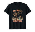 Howdy Santa Riding Horse Western Groovy T-Shirt - Minimalist Print Unisex - T-Shirt, Sweatshirt, Hoodie