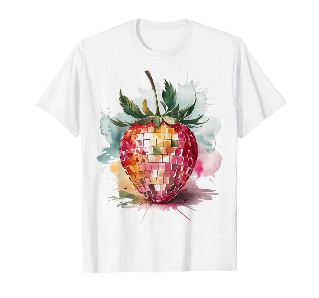 Watercolor Disco Strawberry Party T-Shirt - Novelty Apparel Unisex - T-Shirt, Sweatshirt, Hoodie