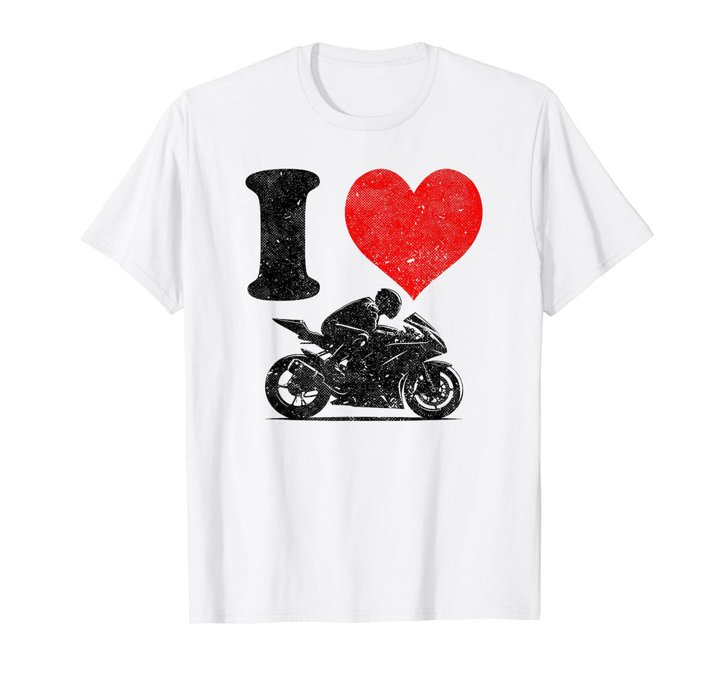I Love Racing Motorcycles T-Shirt - Custom Art Print for Adults - T-Shirt, Sweatshirt, Hoodie