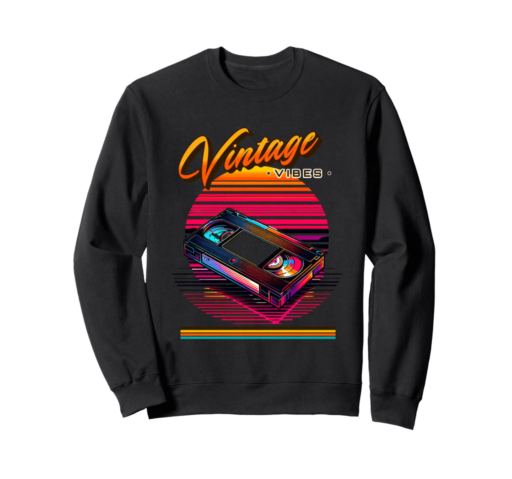 Vibes Vhs Tape 80S Synthwave Sweatshirt - Novelty Apparel for Adults - T-Shirt, Sweatshirt, Hoodie