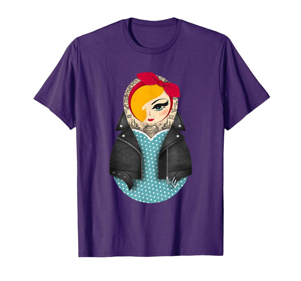 Matryoshka Jayne Pin Up Dots T-Shirt - Novelty Apparel for Adults - T-Shirt, Sweatshirt, Hoodie
