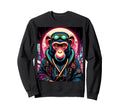 Japanese Vaporwave Monkey 80S Sweatshirt - Fun Novelty Design Unisex - T-Shirt, Sweatshirt, Hoodie