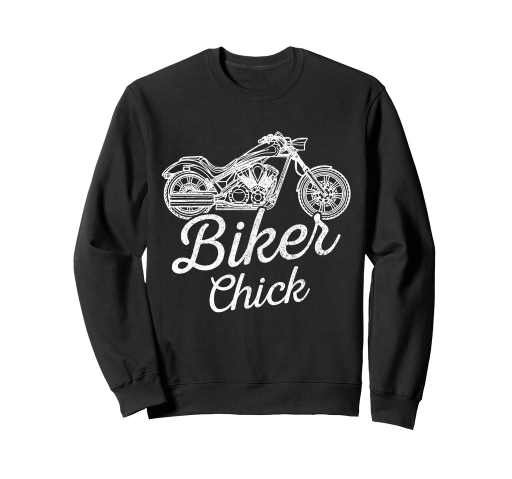 Biker Chick Motorcycle Biker Sweatshirt - Aesthetic Graphic Unisex - T-Shirt, Sweatshirt, Hoodie