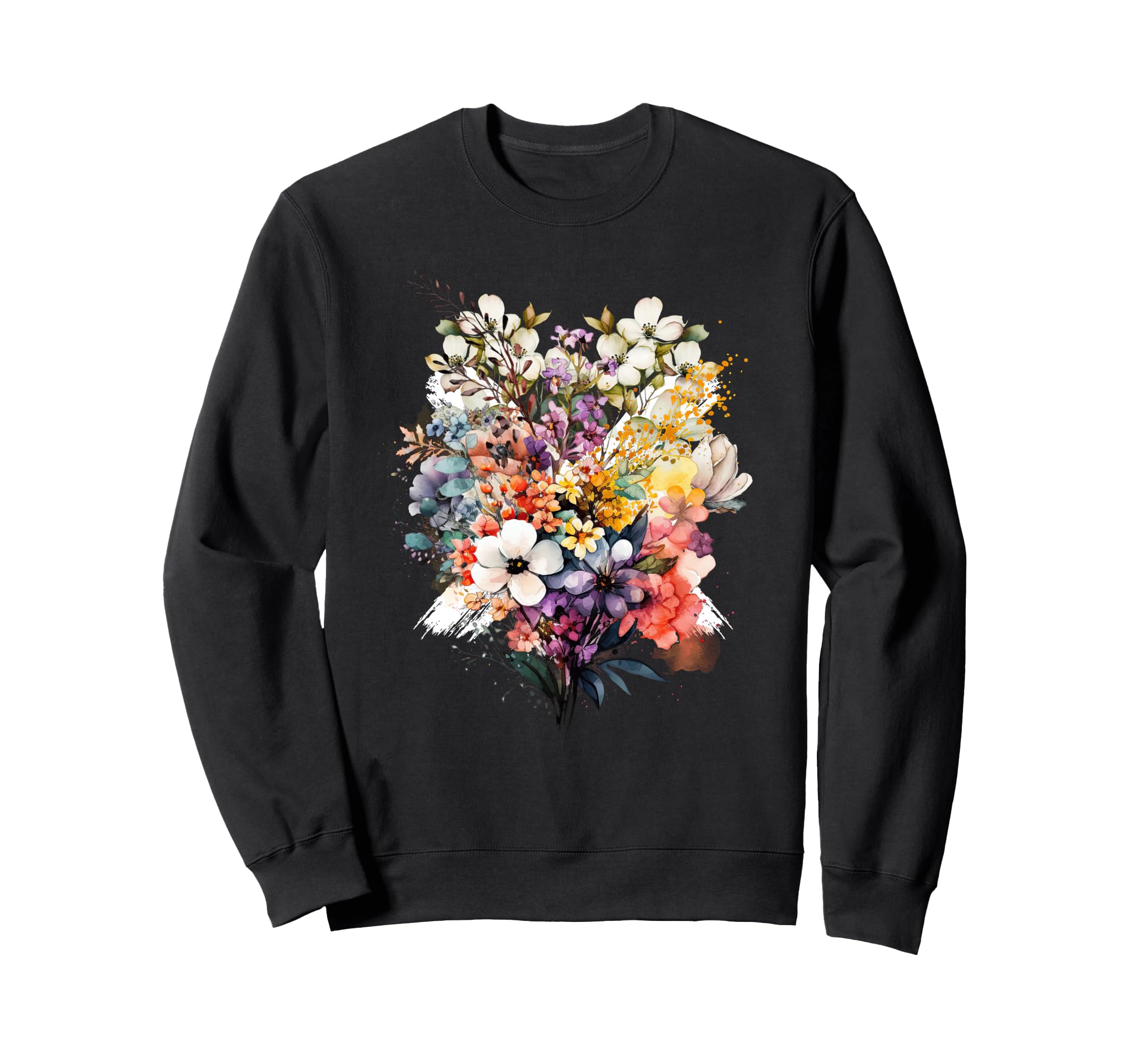 Inspired Watercolor Flowers Sweatshirt - Custom Art Print Men Women - T-Shirt, Sweatshirt, Hoodie