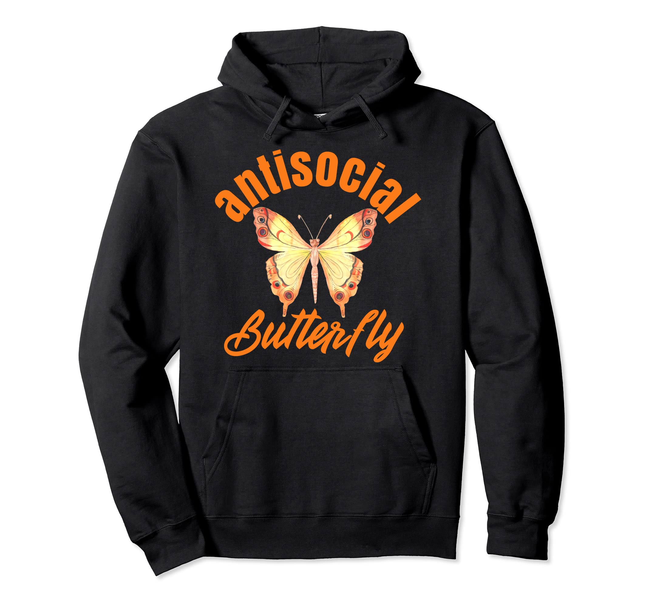 Anti Social Butterfly Hoodie - Graphic Print Unisex - T-Shirt, Sweatshirt, Hoodie