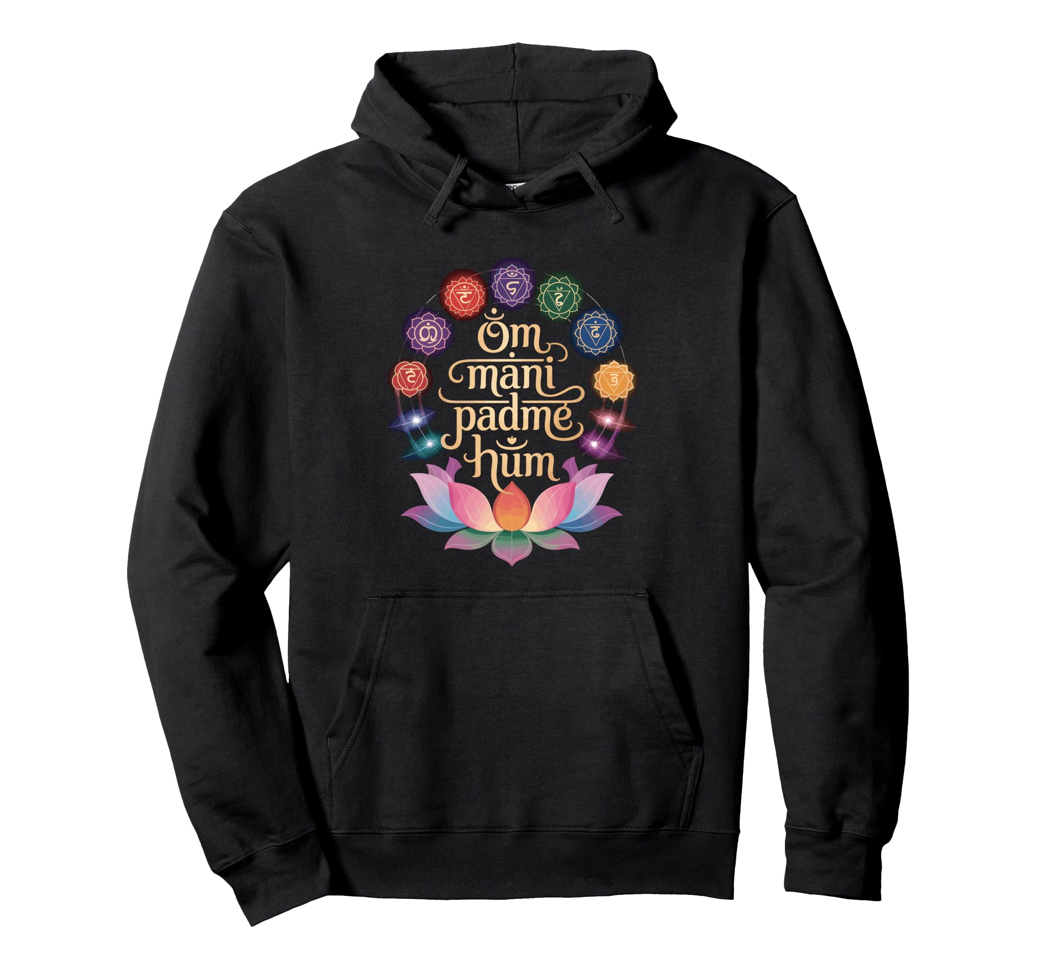 Meditation Om Mani Padme Hum Mantra Hoodie - Casual Everyday Wear Unisex - T-Shirt, Sweatshirt, Hoodie