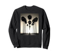 Black White Photo Palm Trees Sunset Sweatshirt - Trendy Graphic Men Women - T-Shirt, Sweatshirt, Hoodie