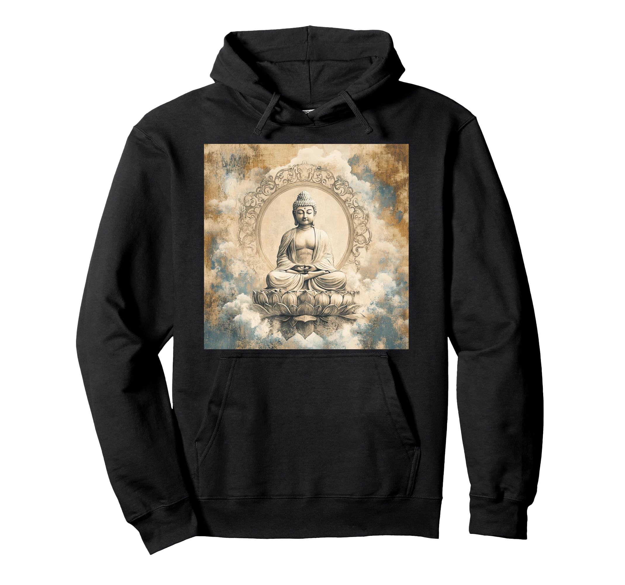 Meditating Buddha Tibetan Buddhism Hoodie - Aesthetic Graphic Unisex - T-Shirt, Sweatshirt, Hoodie