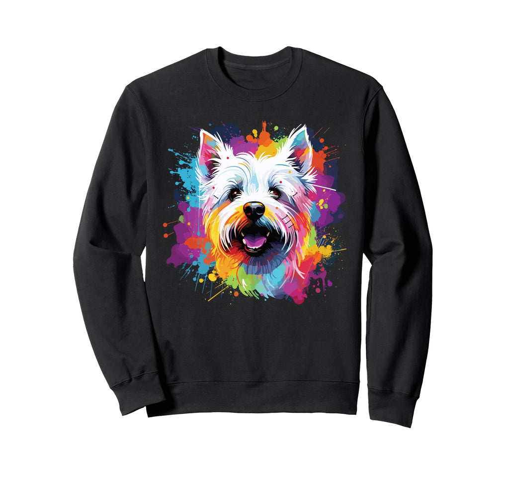 Watercolor Colorful West Highland White Sweatshirt - Trendy Graphic Unisex - T-Shirt, Sweatshirt, Hoodie