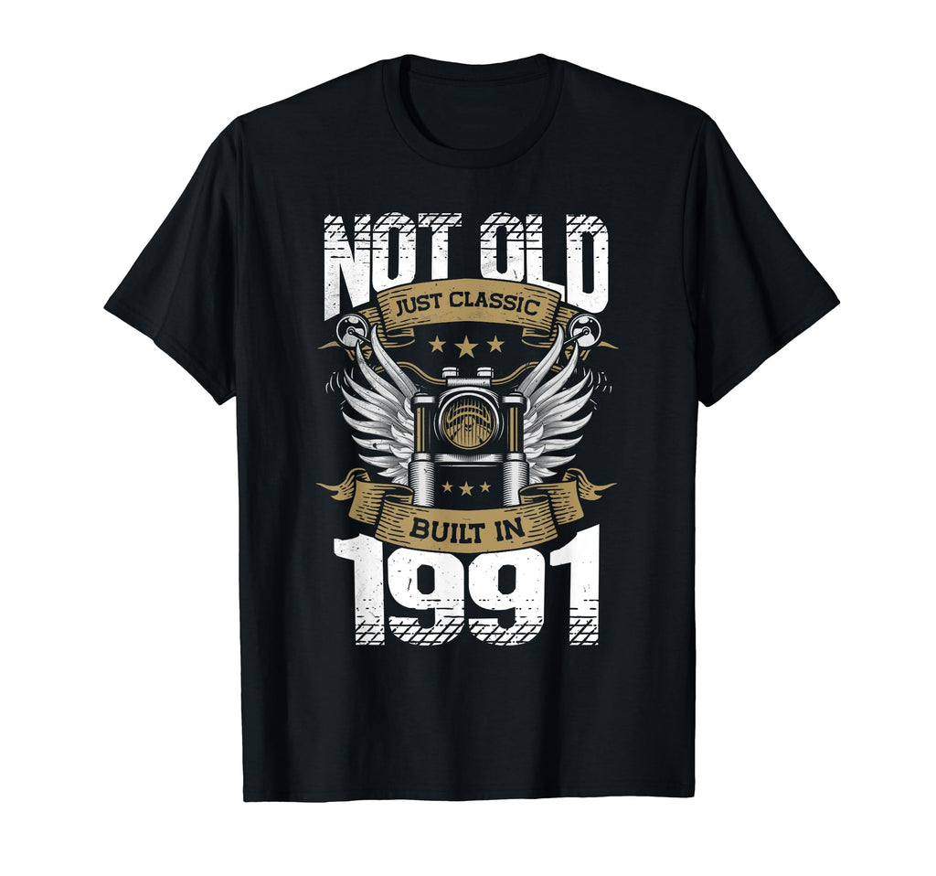 Motorcycle Biker Birthday Built 1991 T-Shirt - Trendy Graphic Men Women - T-Shirt, Sweatshirt, Hoodie