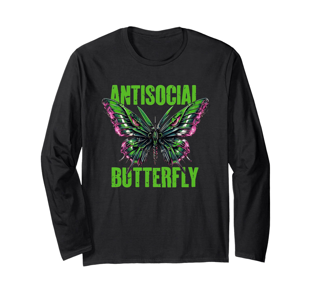 Antisocial Butterfly Lovers Edgy Goth T-Shirt - Minimalist Print Men Women - T-Shirt, Sweatshirt, Hoodie