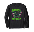 Antisocial Butterfly Lovers Edgy Goth T-Shirt - Minimalist Print Men Women - T-Shirt, Sweatshirt, Hoodie