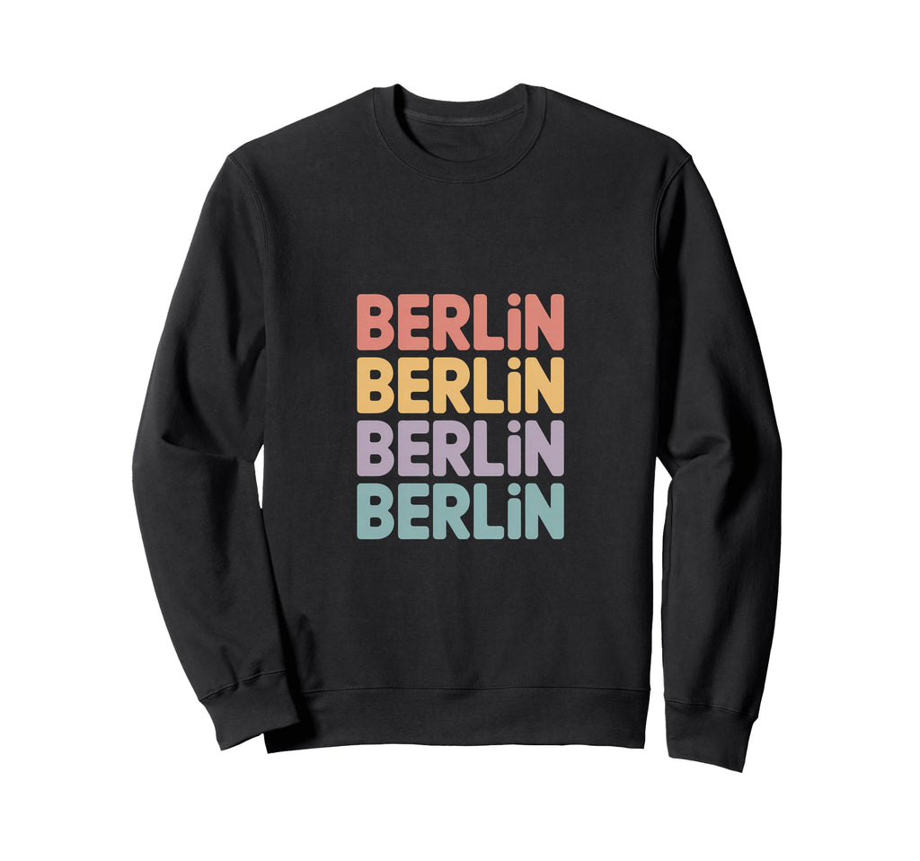 Berlin Stacked Typography City Sweatshirt - Fun Novelty Design Unisex - T-Shirt, Sweatshirt, Hoodie