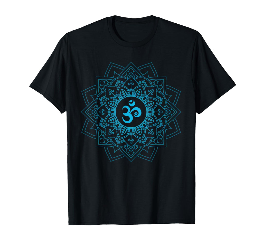 Blue Om Meditation Mandala T-Shirt - Casual Everyday Wear Unisex - T-Shirt, Sweatshirt, Hoodie