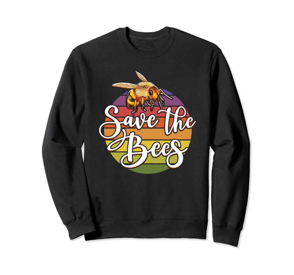 Save Bees Flower Sunset Rainbow Sweatshirt - Aesthetic Graphic Men Women - T-Shirt, Sweatshirt, Hoodie
