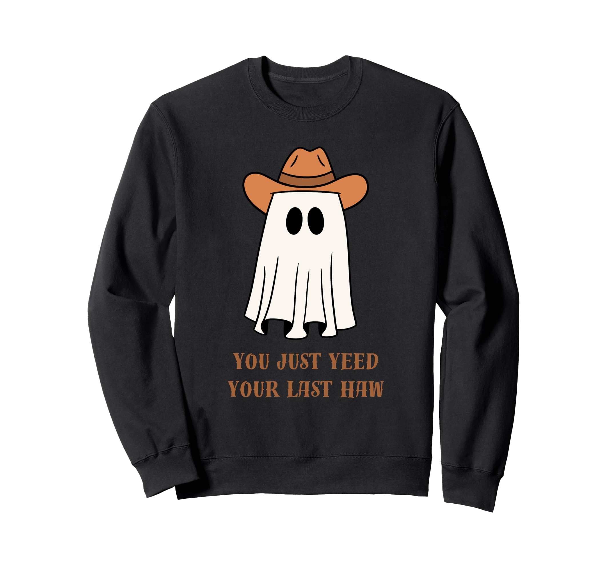 Cowboy Ghost Halloween Sweatshirt - Casual Everyday Wear for Adults - T-Shirt, Sweatshirt, Hoodie