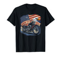 Born To Be Free Eagle Flag Motorcycle Biker T-Shirt - Trendy Graphic Unisex - T-Shirt, Sweatshirt, Hoodie