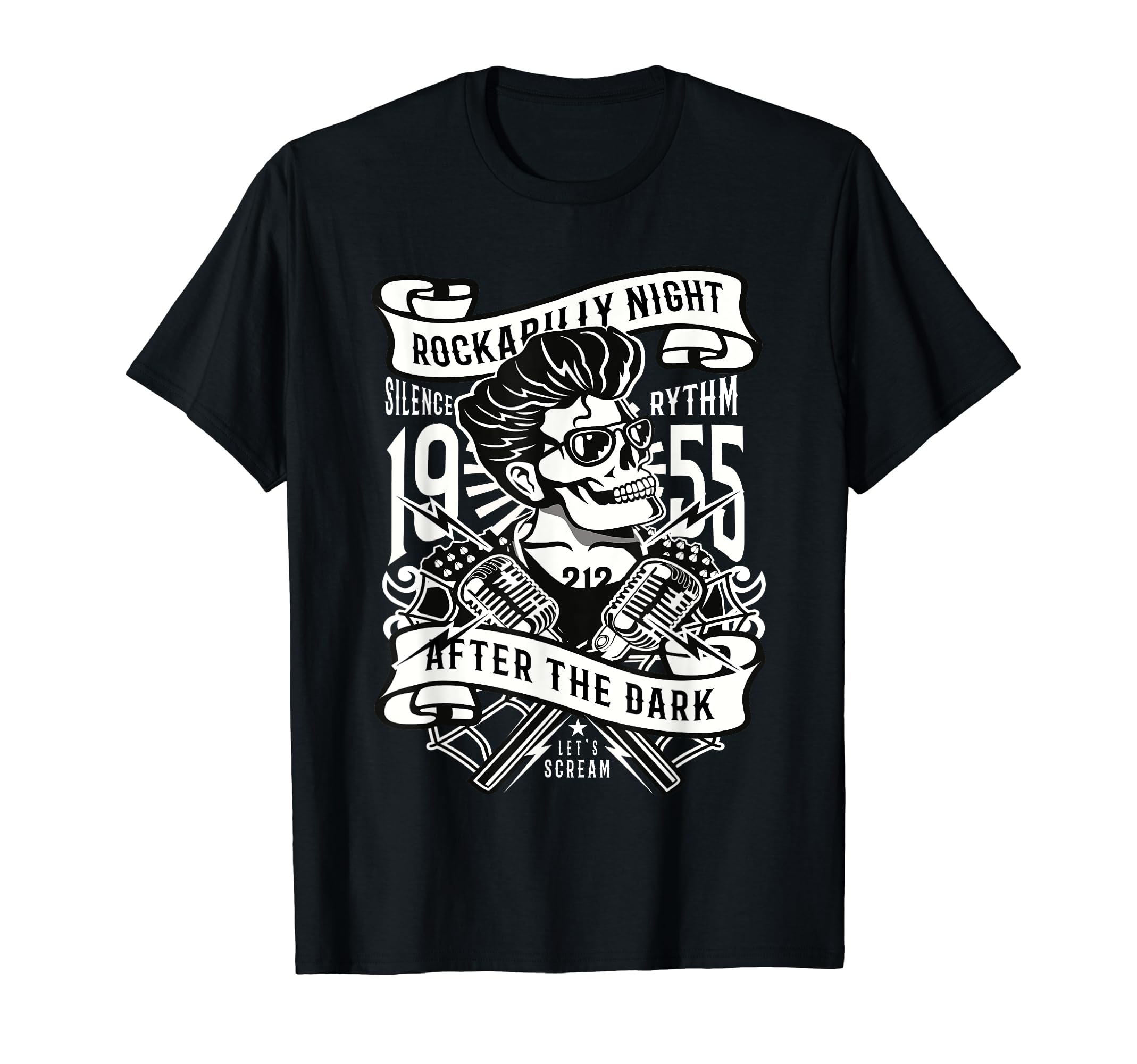Rockabilly Skull 50S 1955 T-Shirt - Fun Novelty Design Men Women - T-Shirt, Sweatshirt, Hoodie
