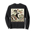 Cream Green Maroon Penguin Waves Sweatshirt - Casual Everyday Wear Unisex - T-Shirt, Sweatshirt, Hoodie