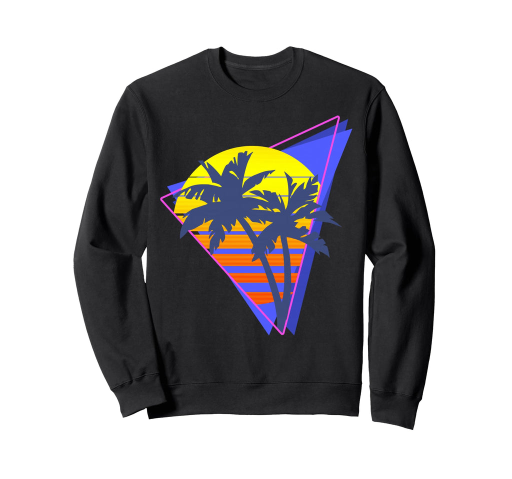 Synthwave Retrowave Sunset Palm Sweatshirt - Trendy Graphic for Adults - T-Shirt, Sweatshirt, Hoodie