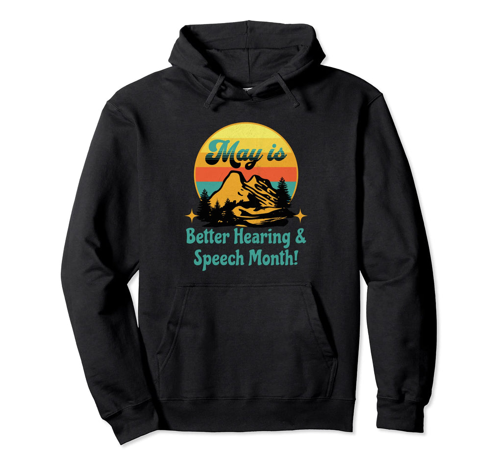 May Is Speech Therapy Month Slp Hoodie - Minimalist Print for Adults - T-Shirt, Sweatshirt, Hoodie