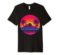 Palm Tree Vinyl Record Vaporwave Music T-Shirt - Minimalist Print Men Women - T-Shirt, Sweatshirt, Hoodie