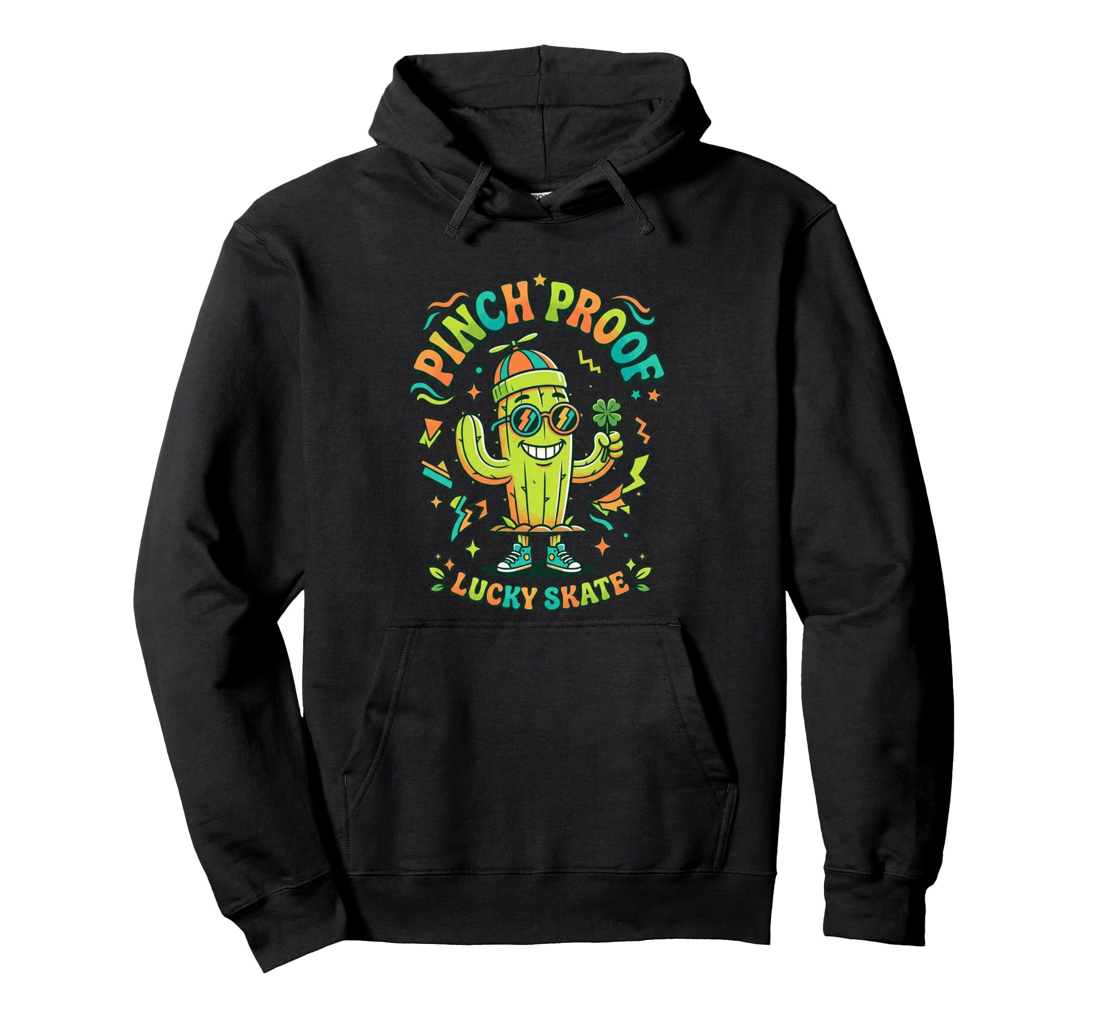 Pinch Proof Cactus 90S Skate Mascot Hoodie - Streetwear Style Men Women - T-Shirt, Sweatshirt, Hoodie
