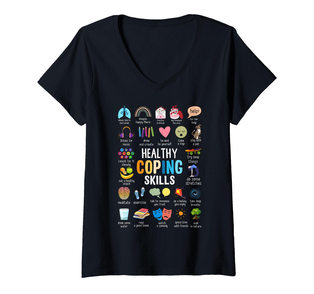 Womens Healthy Coping Skills Counselor T-Shirt - Aesthetic Graphic Unisex - T-Shirt, Sweatshirt, Hoodie