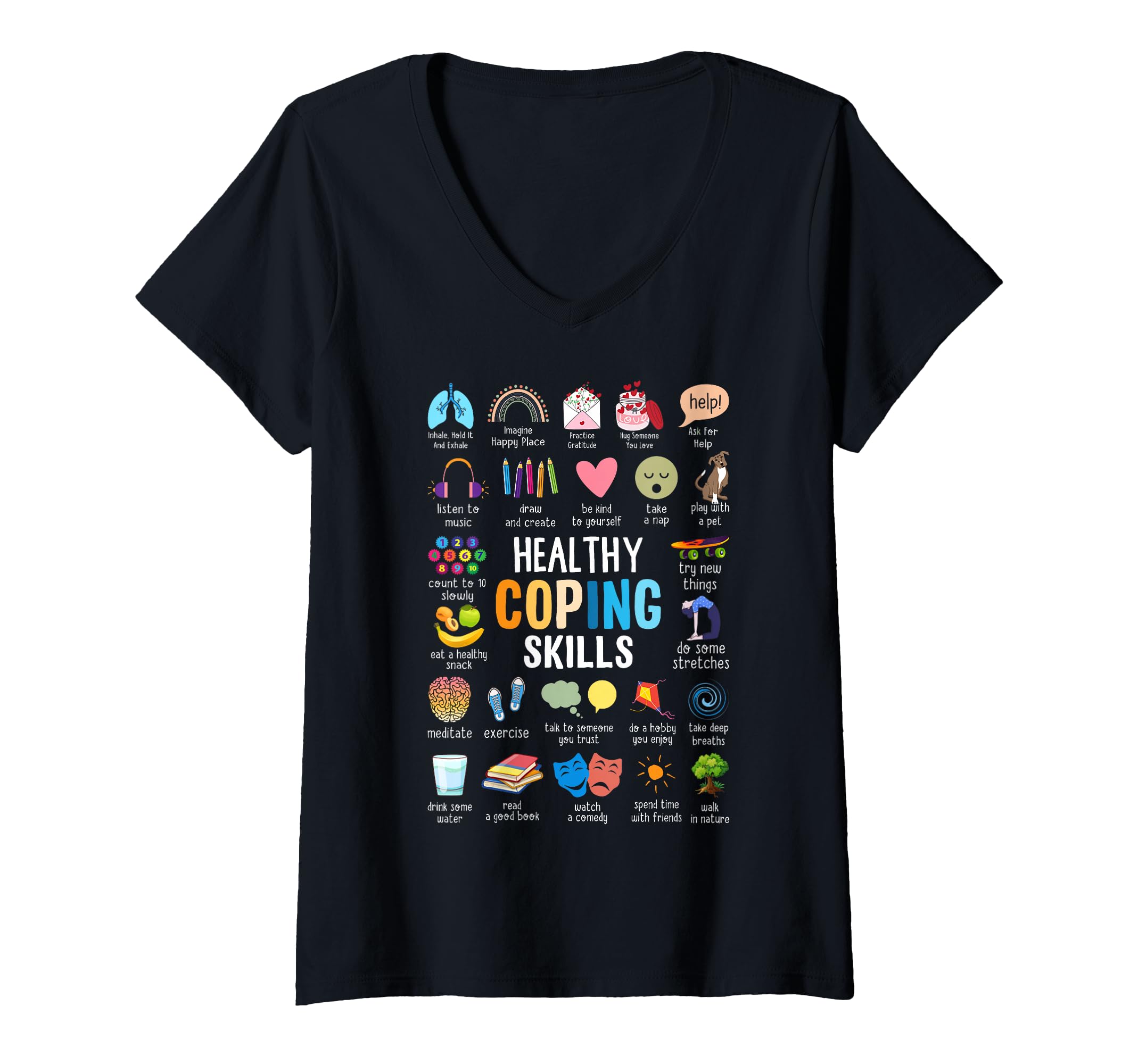 Womens Healthy Coping Skills Counselor T-Shirt - Aesthetic Graphic Unisex - T-Shirt, Sweatshirt, Hoodie